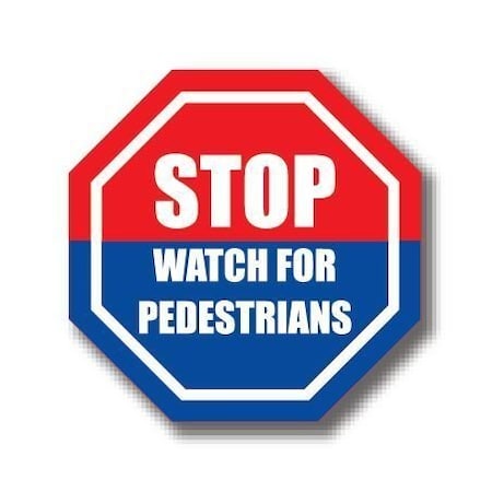 Ergomat 30in OCTAGON SIGNS - Stop Watch for Pedestrians DSV-SIGN 900 #1067 -UEN